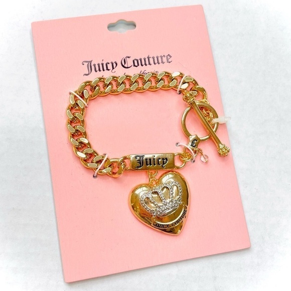 NWT Juicy Couture Gold Chain Crown Bracelet - Picture 1 of 4